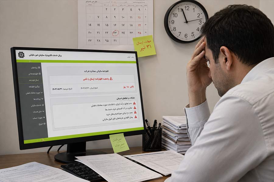 بررسی دیرهنگام اظهارنامه مالیاتی و خطاهای احتمالی شرکت