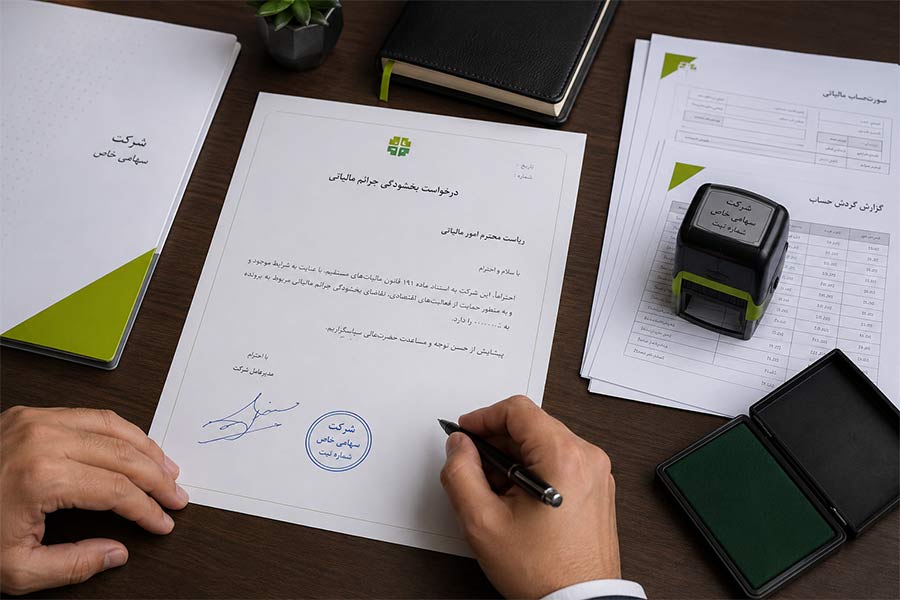 درخواست بخشودگی جرائم مالیاتی توسط شرکت