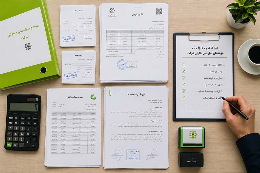 مدارک لازم برای پذیرش هزینههای قابل قبول مالیاتی شرکت