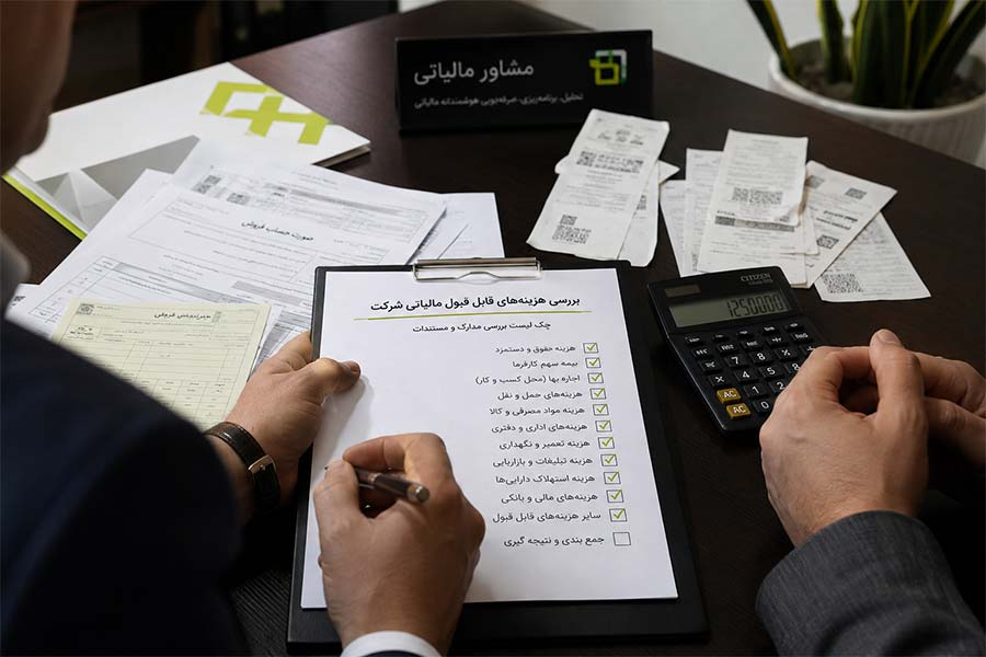 بررسی هزینههای قابل قبول مالیاتی شرکت توسط مشاور مالیاتی