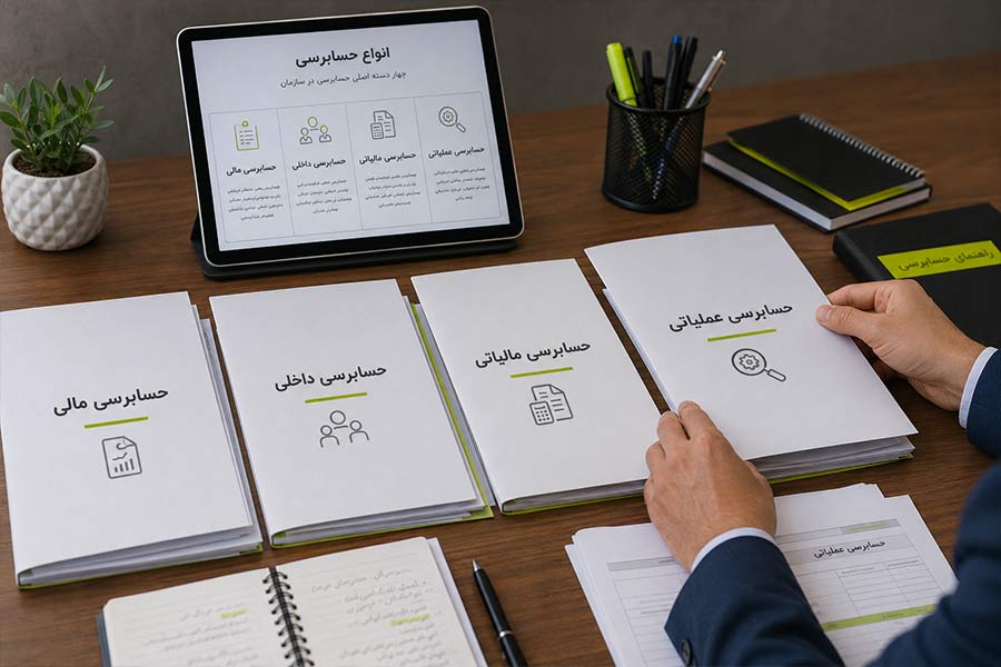 انواع حسابرسی شامل حسابرسی مالی داخلی مالیاتی و عملیاتی